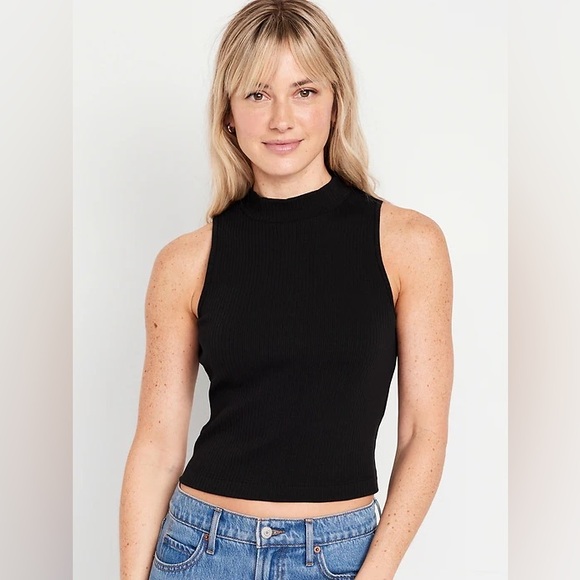 Mock-Neck Rib-Knit Top - Picture 4 of 5